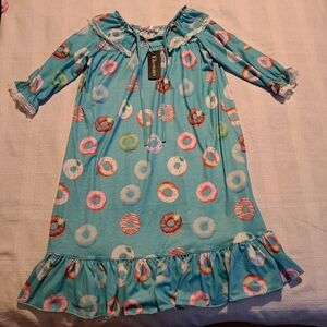Ekouaer girls size 130 or 8 donut nightgown, 95% rayon new